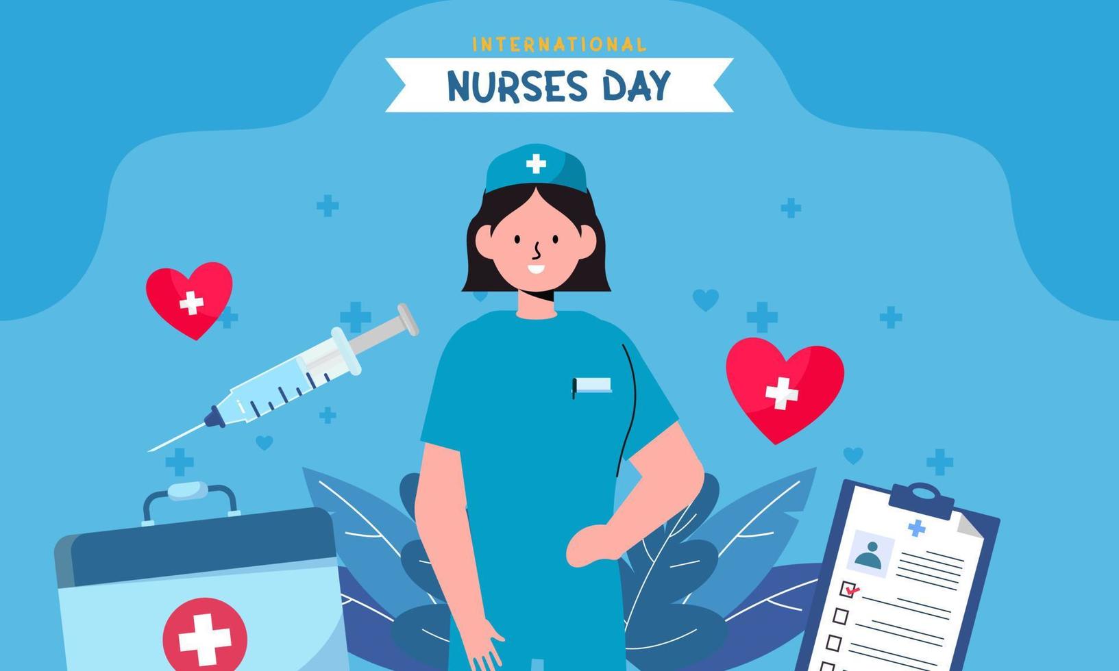 vlak Internationale verpleegsters dag illustratie vector