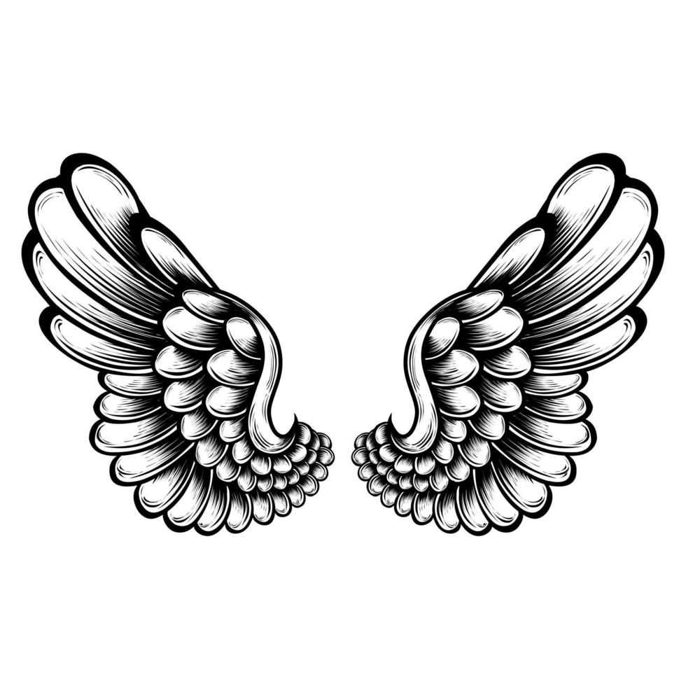 vector engel Vleugels tatoeëren ontwerp