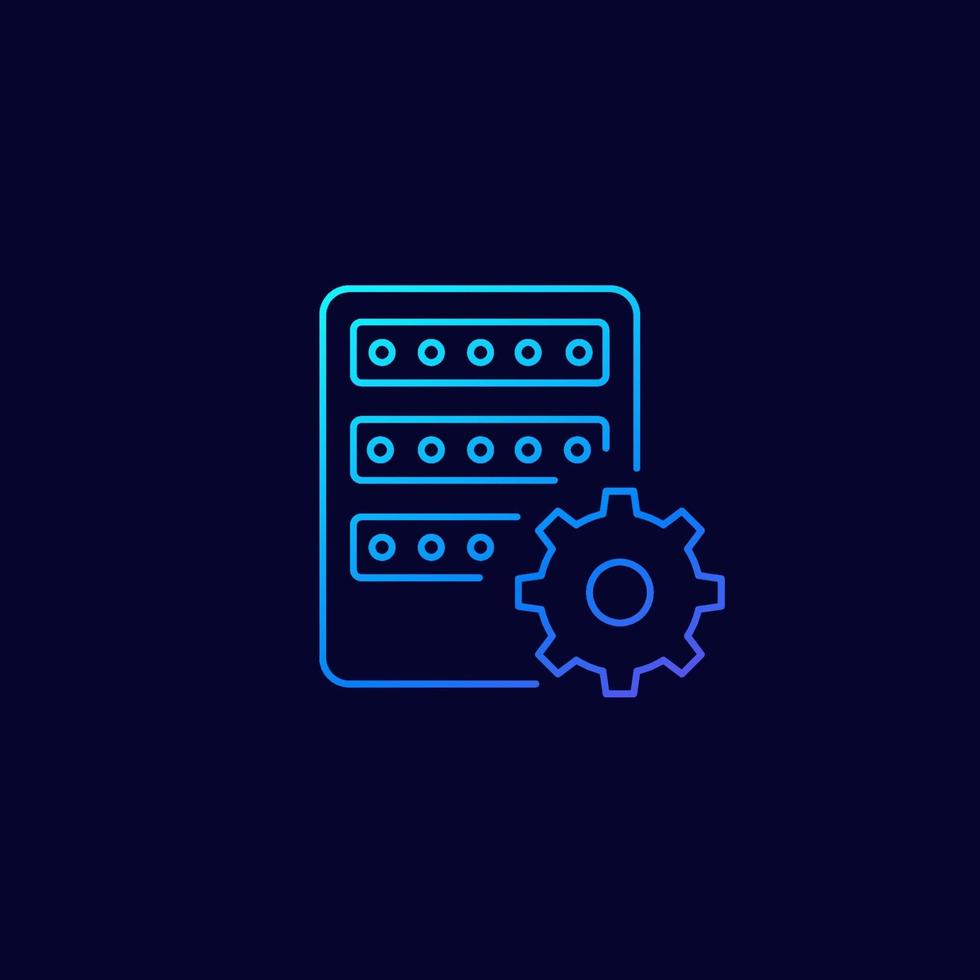 mainframe, serverinstellingen, vector lineaire pictogram