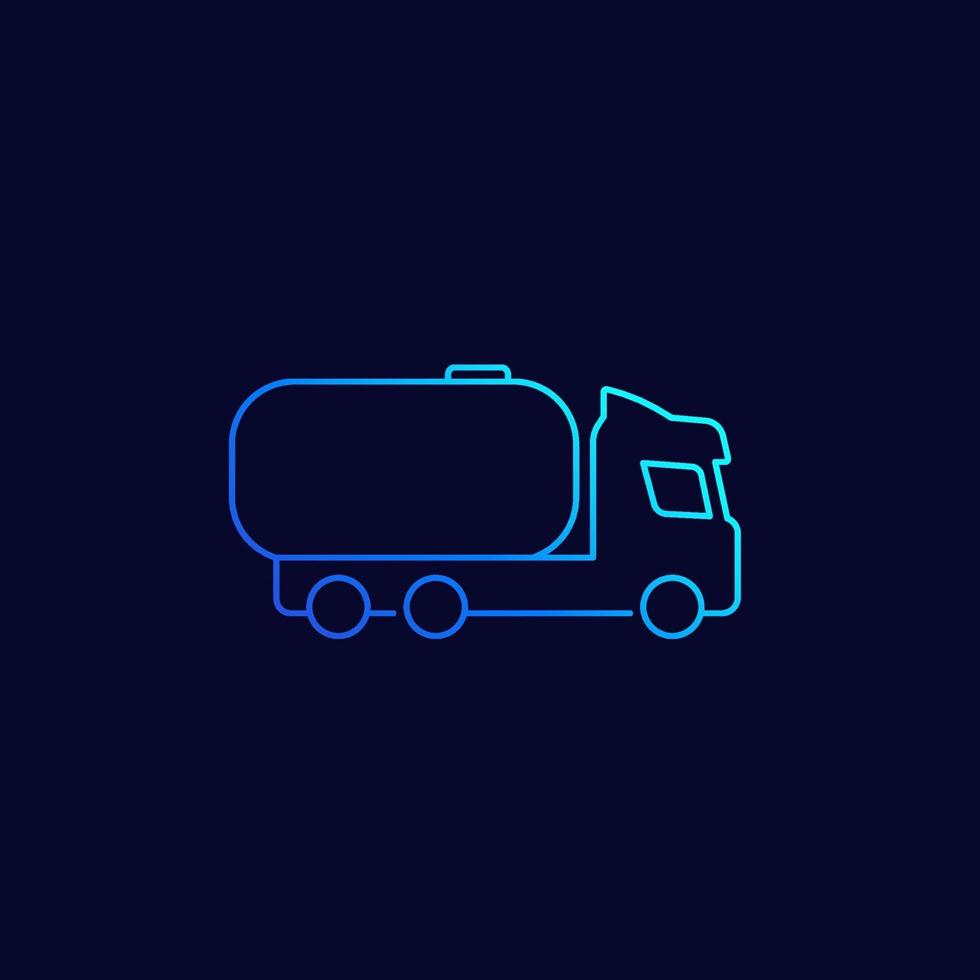 brandstof vrachtwagen vector lineaire pictogram