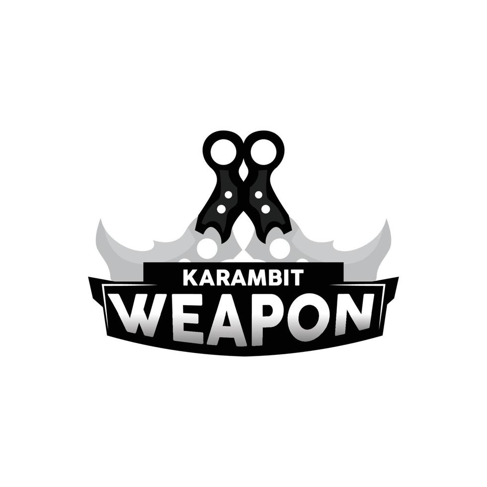 kerambit logo, Indonesië vechten wapen vector, Ninja vechten gereedschap gemakkelijk ontwerp, sjabloon illustratie symbool icoon vector