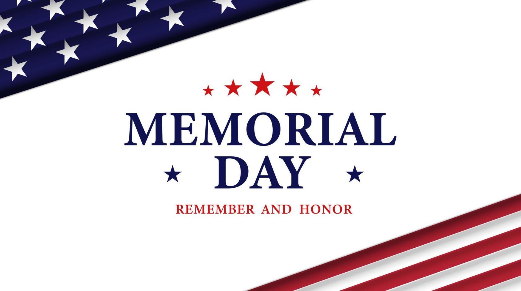 gedenkteken dag - onthouden en eer achtergrond. gedenkteken dag viering banier ontwerp met Verenigde staten vlag. vector illustratie