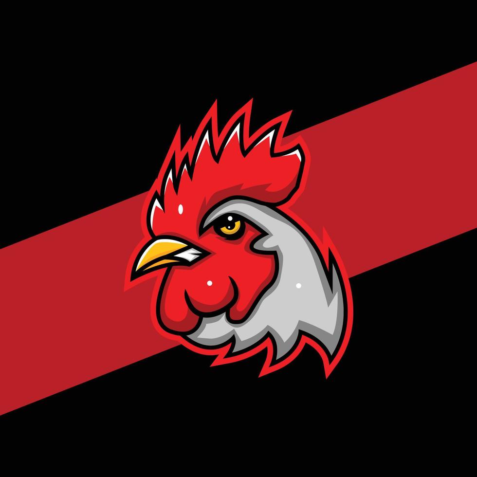 haan mascotte sport logo ontwerp vector illustratie en esports team log