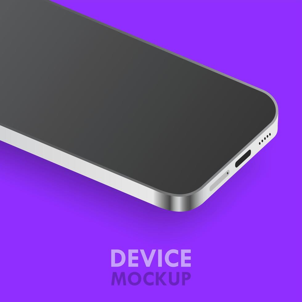 realistisch smartphone apparaat zwart scherm vector mockup illustratie