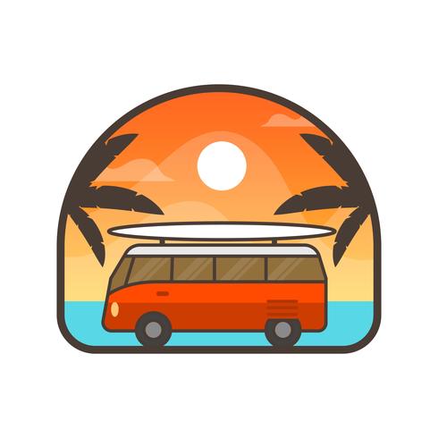 Platte auto Badge met achtergrond sjabloon met achtergrond vector illustratie