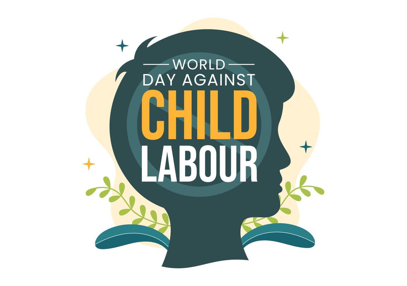 wereld dag tegen kind arbeid illustratie met kinderen werken voor de benodigdheden van leven in vlak kinderen tekenfilm hand- getrokken voor campagne Sjablonen vector