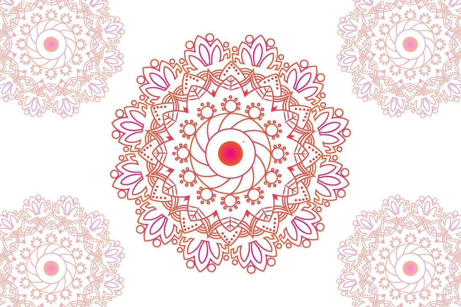 gemakkelijk mandala gradian bladzijde. ornament ronde mandala. meetkundig cirkel element. caleidoscoop, medaillon, yoga, Indië, Arabisch. abstract ontwerp sjabloon vector