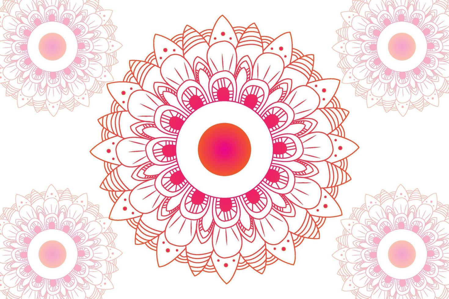 gemakkelijk mandala gradian bladzijde. ornament ronde mandala. meetkundig cirkel element. caleidoscoop, medaillon, yoga, Indië, Arabisch. abstract ontwerp sjabloon vector