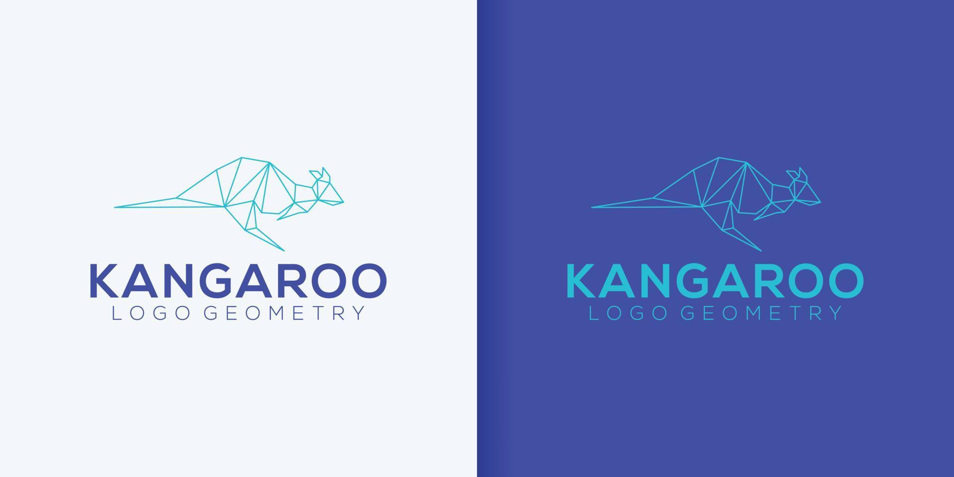 kangoeroe logo vector blauw creatief snel rennen snelheid sterk illustratie ontwerp