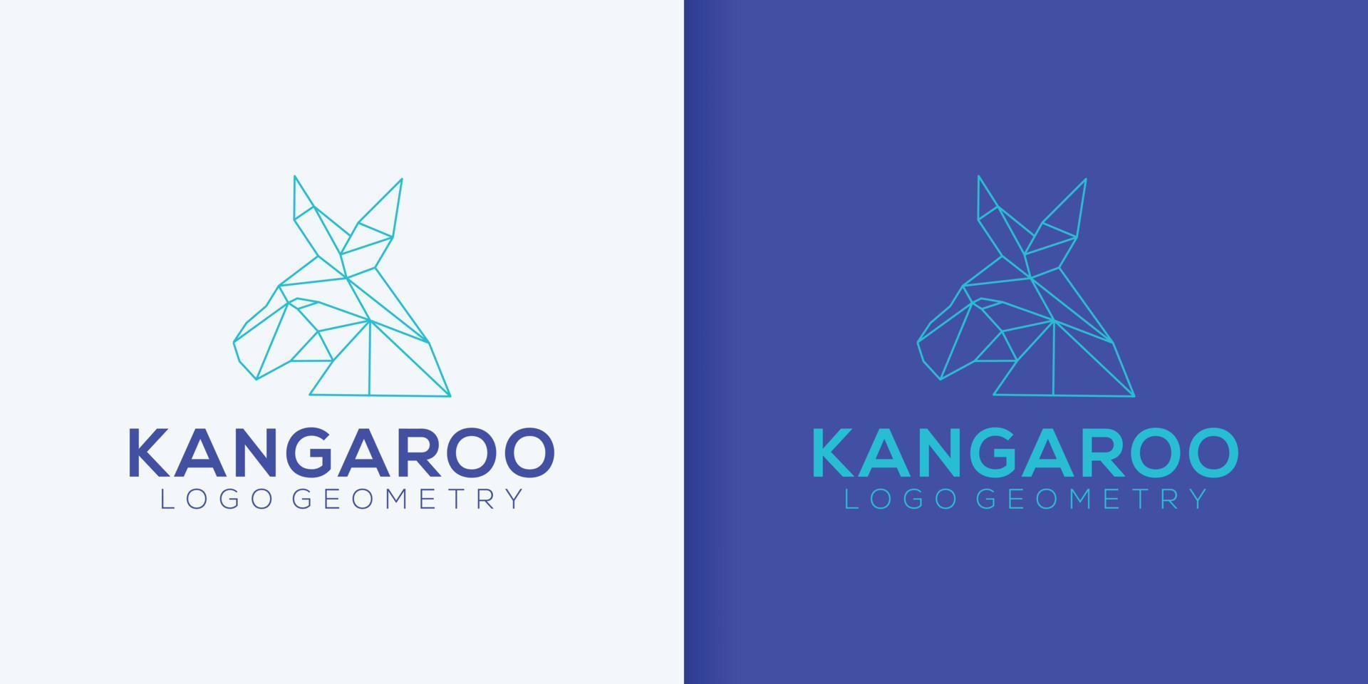 kangoeroe hoofd logo geometrie logo ontwerp vector