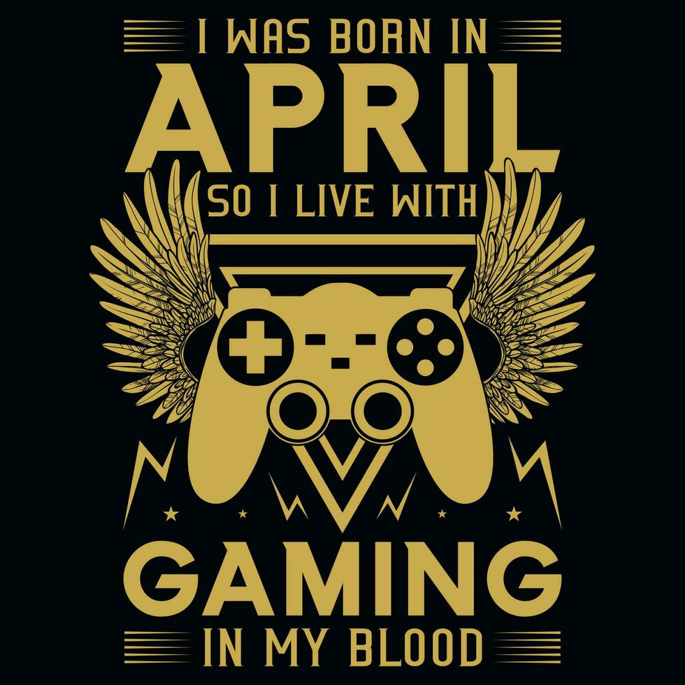 ik wsa geboren in zo ik leven met gaming t-shirt ontwerp vector