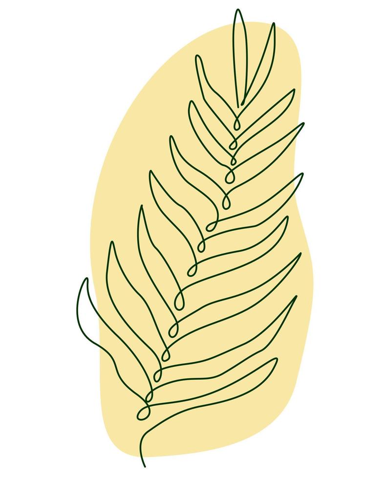 abstract hand- getrokken tekening schetsen van palm blad. vector illustratie