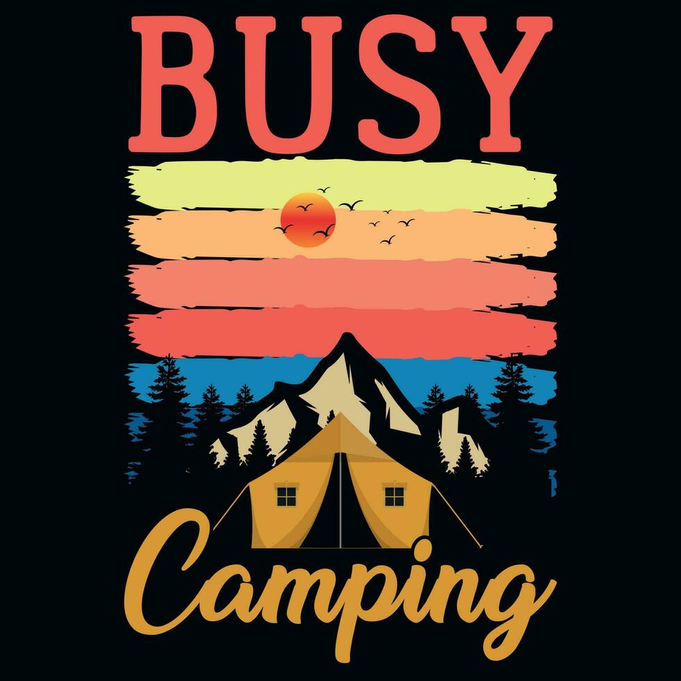 berg camping t-shirt ontwerp vector