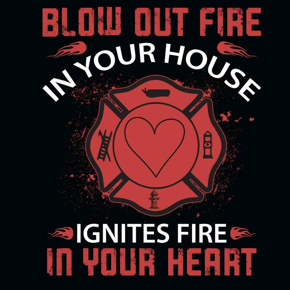 brandweerman grafiek t-shirt ontwerp vector