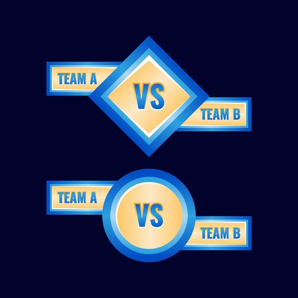 gouden blauw glanzend vs medaille badge frame vectorillustratie vector