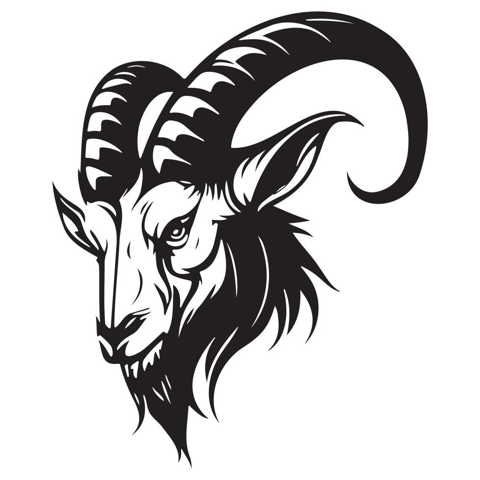 hoofd van geit vector illustratie, geit logo