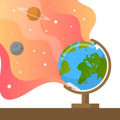 Vlakke Bol met Gradiënt vectorillustratie als achtergrond vector