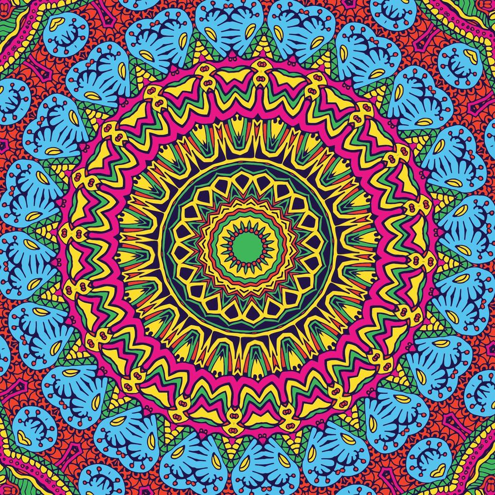 een kleurrijk mandala met een patroon vector