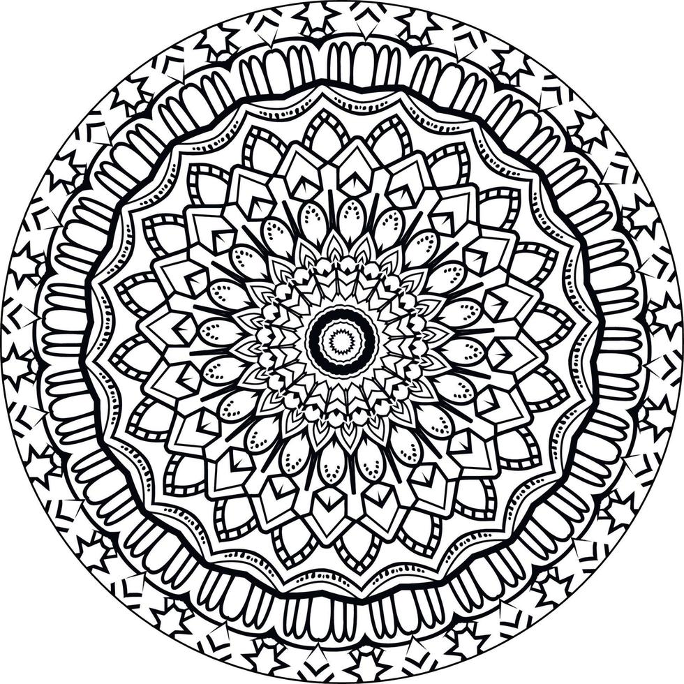 circulaire patroon in het formulier van mandala voor henna, mehndi, tatoeëren, decoratie. decoratief ornament in etnisch oosters stijl. kleur boek bladzijde. wijnoogst decoratief elementen. vector