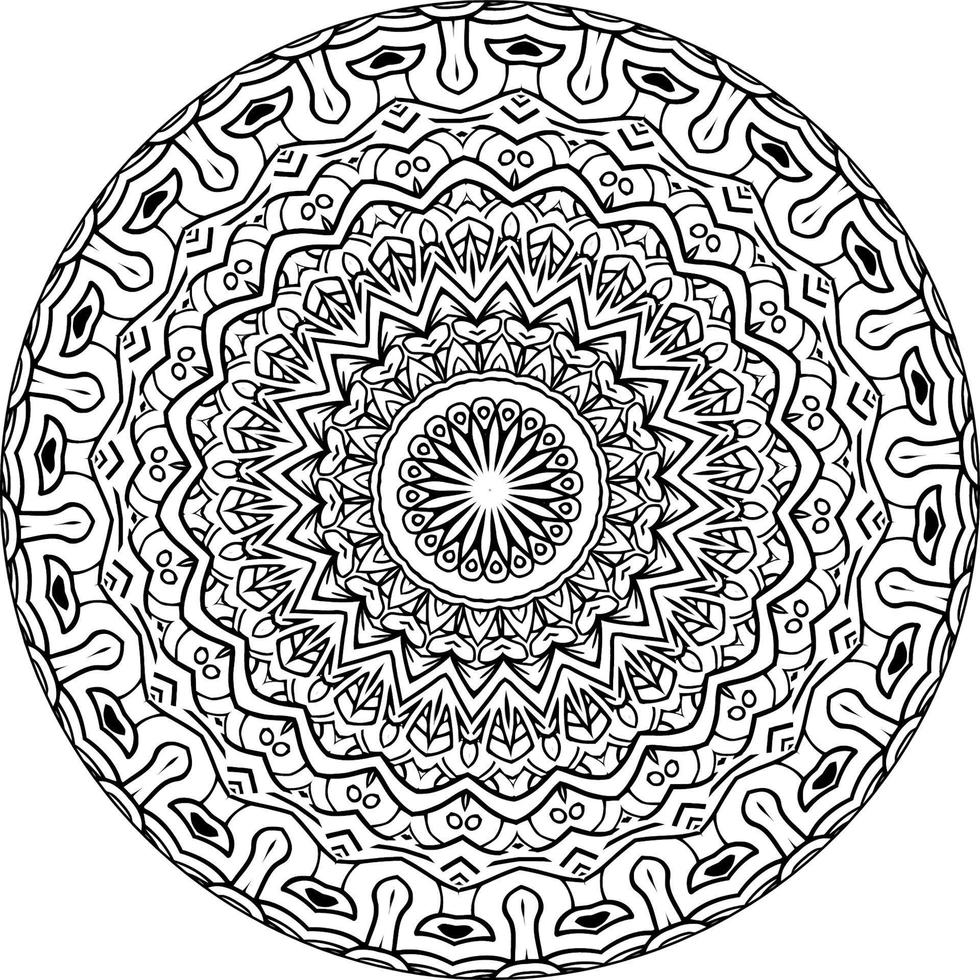 decoratief mandala met marinier elementen en golven Aan wit geïsoleerd achtergrond. voor kleur boek Pagina's. vector