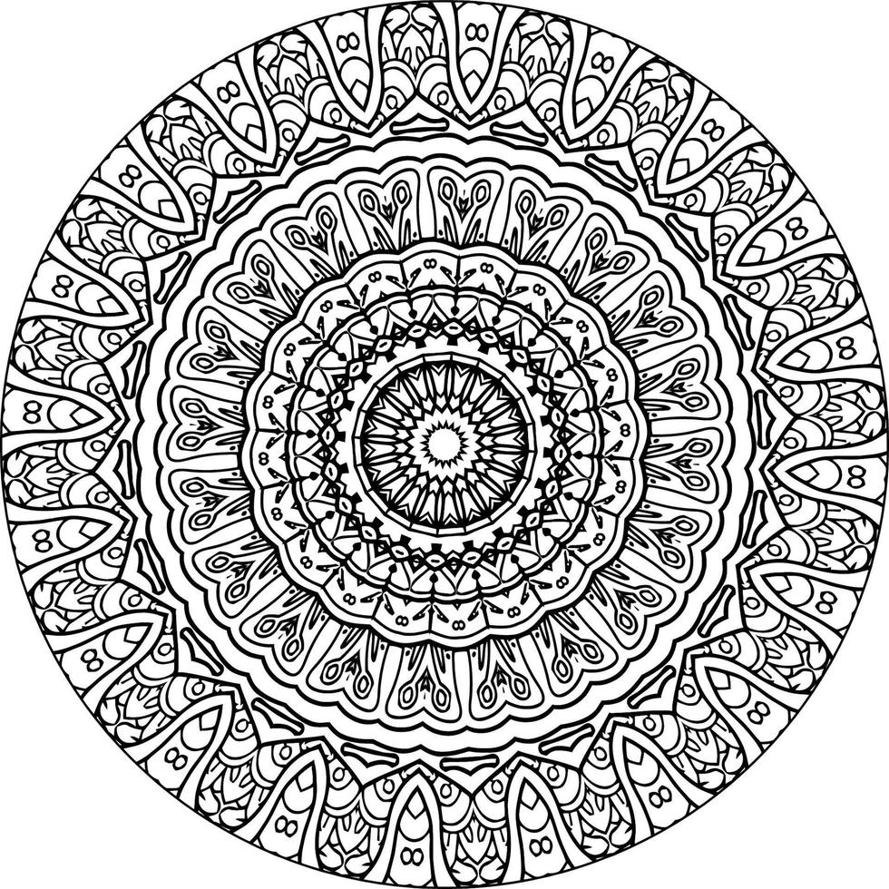 mandala kleur boek kunst. groet kaart, sticker, kant patroon en tatoeëren. decoratie voor interieur ontwerp. vector cirkel van mandala met bloemen ornament patroon. achtergrond