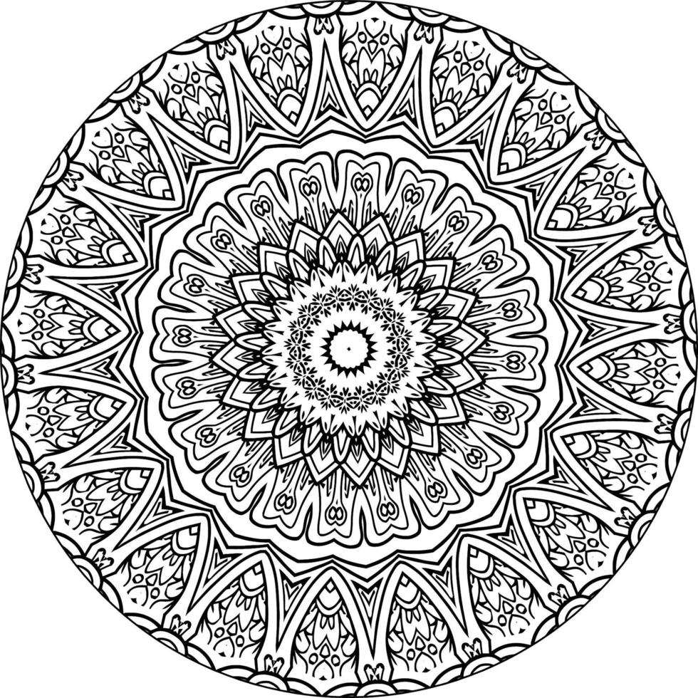 mandala kleur boek kunst. groet kaart, sticker, kant patroon en tatoeëren. decoratie voor interieur ontwerp. vector cirkel van mandala met bloemen ornament patroon. achtergrond