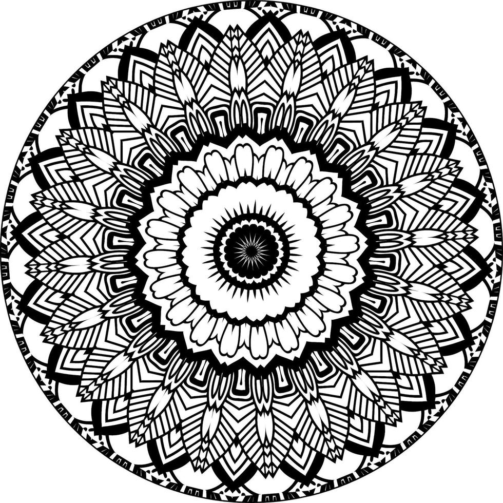 gemakkelijk circulaire patroon in het formulier van mandala voor henna, mehndi, tatoeëren, decoratie. decoratief ornament in etnisch oosters stijl. kleur boek bladzijde voor kinderen. wijnoogst decoratief elementen vector