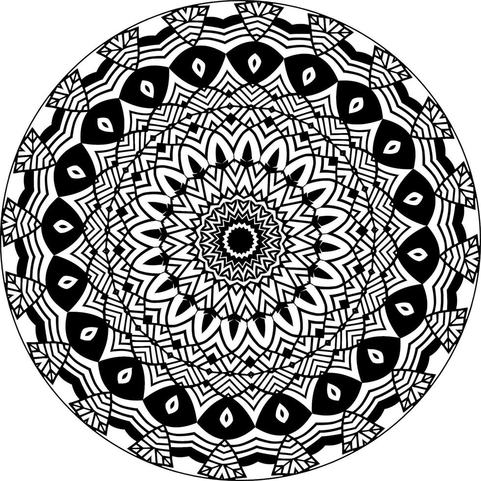 gemakkelijk circulaire patroon in het formulier van mandala voor henna, mehndi, tatoeëren, decoratie. decoratief ornament in etnisch oosters stijl. kleur boek bladzijde voor kinderen. wijnoogst decoratief elementen vector