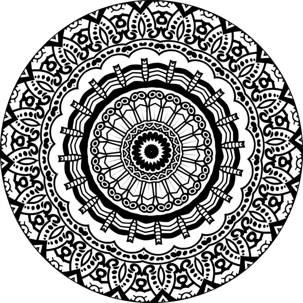 gemakkelijk circulaire patroon in het formulier van mandala voor henna, mehndi, tatoeëren, decoratie. decoratief ornament in etnisch oosters stijl. vector