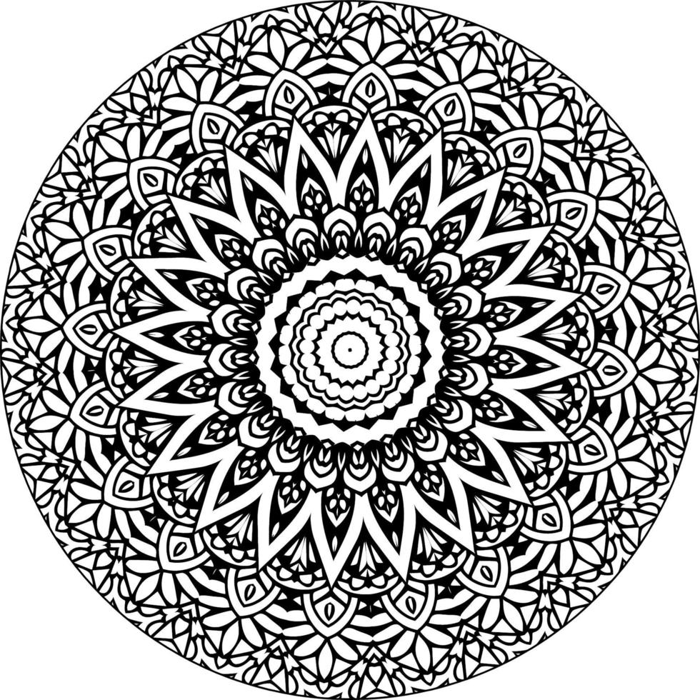 gemakkelijk mandala, gemakkelijk mandala's bloemen kleur bladzijde Aan wit achtergrond. vector