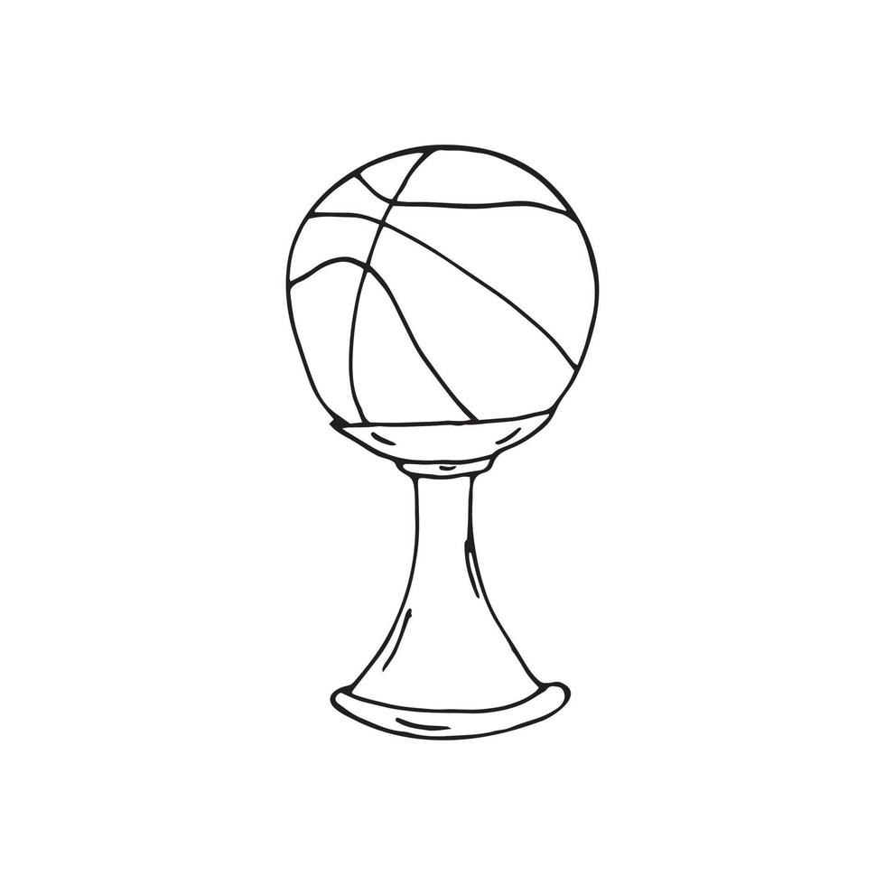hand- getrokken basketbal kop vector