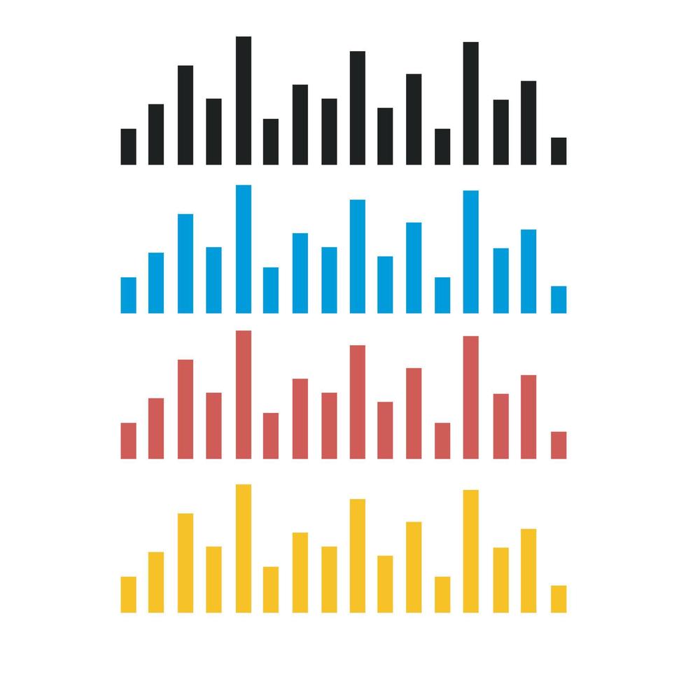 zwart geluid Golf. muziek- audio frequentie, geluid lijn Golf, elektronisch radio signaal, volume niveau symbool. vector kromme radio golven