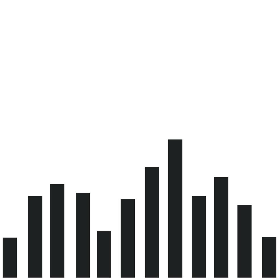 zwart geluid Golf. muziek- audio frequentie, geluid lijn Golf, elektronisch radio signaal, volume niveau symbool. vector kromme radio golven