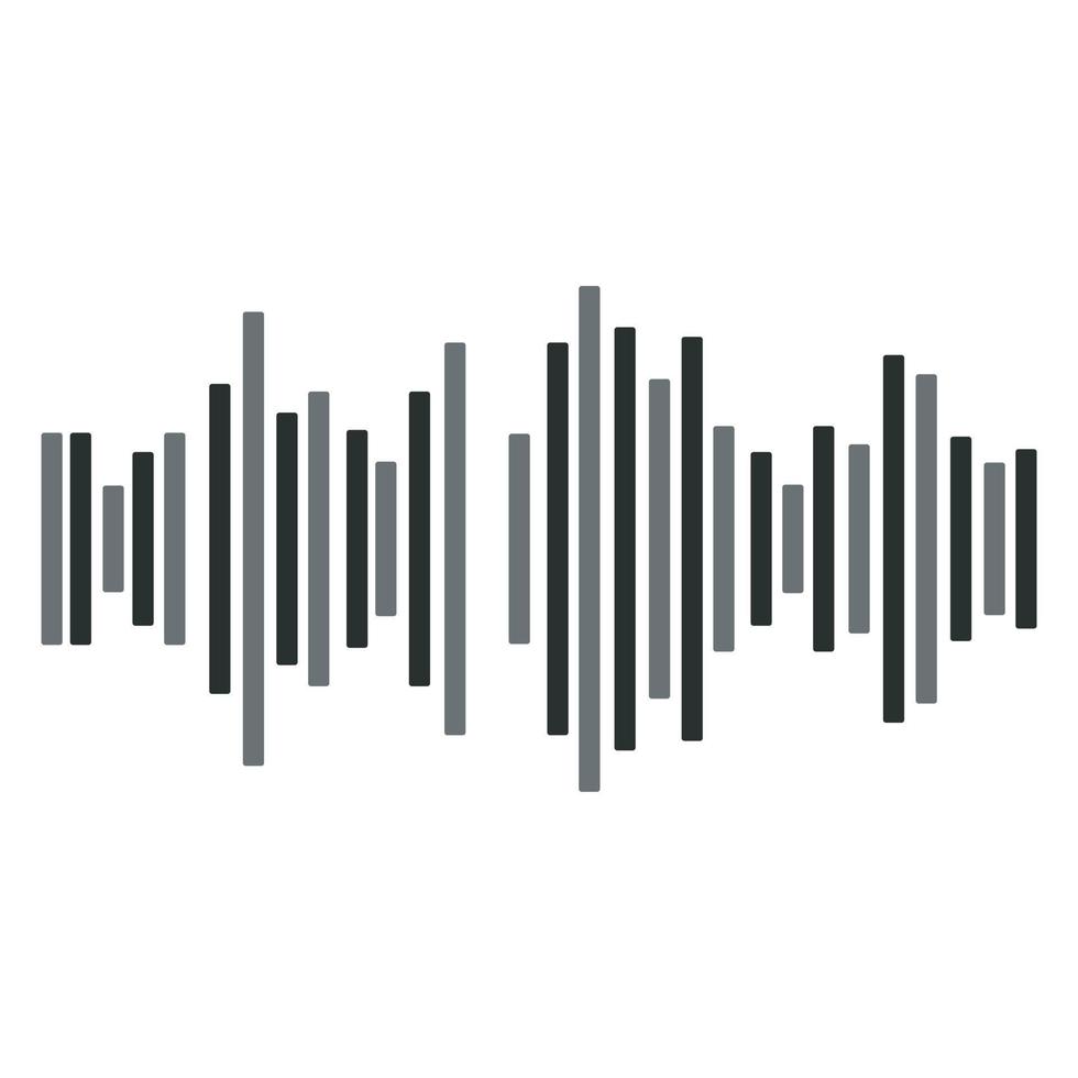 zwart geluid Golf. muziek- audio frequentie, geluid lijn Golf, elektronisch radio signaal, volume niveau symbool. vector kromme radio golven