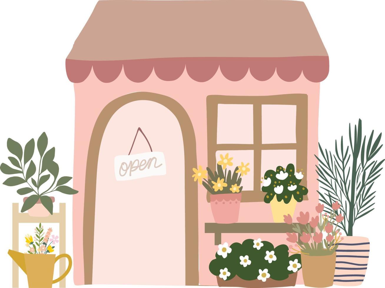 esthetisch beige bloem winkel decoratie illustratie vector