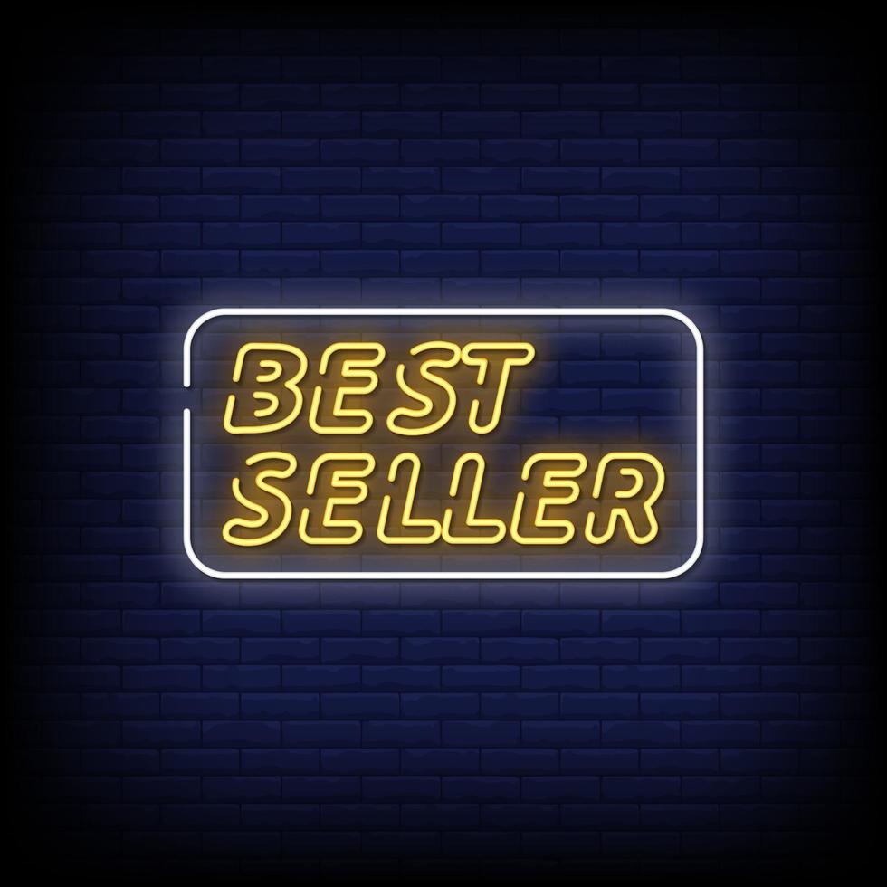 bestseller neonreclames stijl tekst vector