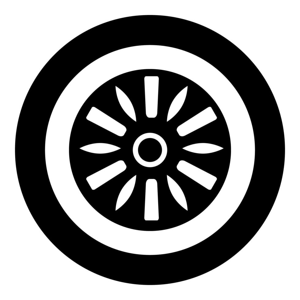 trommel industrie cirkel ronde icoon in cirkel ronde zwart kleur vector illustratie beeld solide schets stijl
