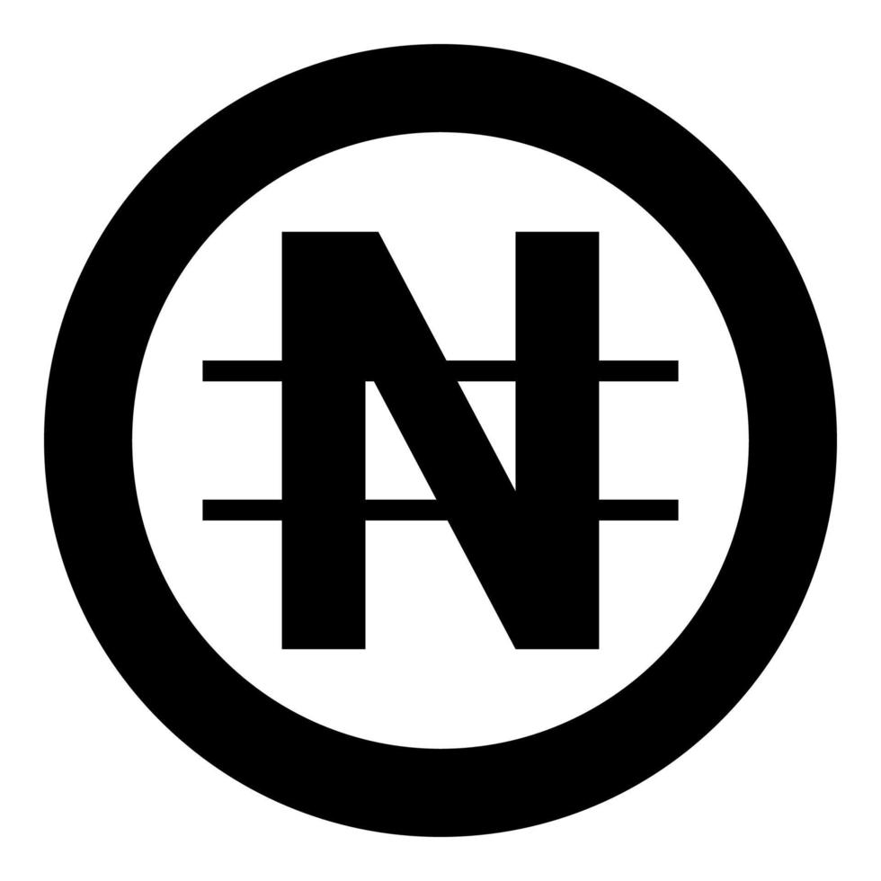 symbool nee icoon in cirkel ronde zwart kleur vector illustratie beeld solide schets stijl