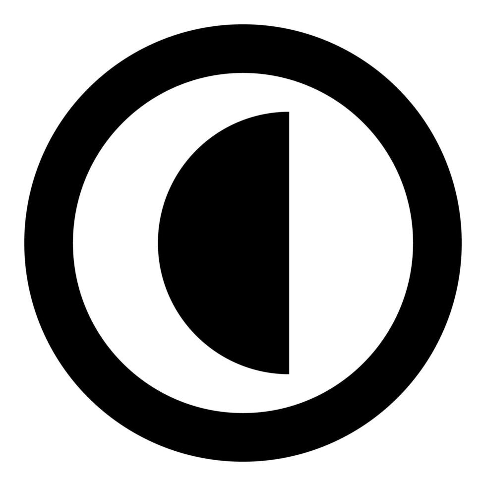 een deel cirkel 12 2 twee icoon in cirkel ronde zwart kleur vector illustratie beeld solide schets stijl