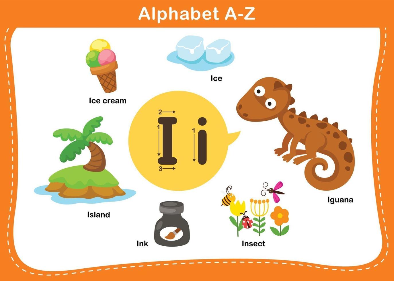 alfabet letter i vectorillustratie vector