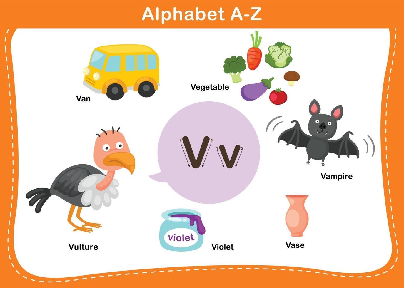 alfabet letter v vectorillustratie vector