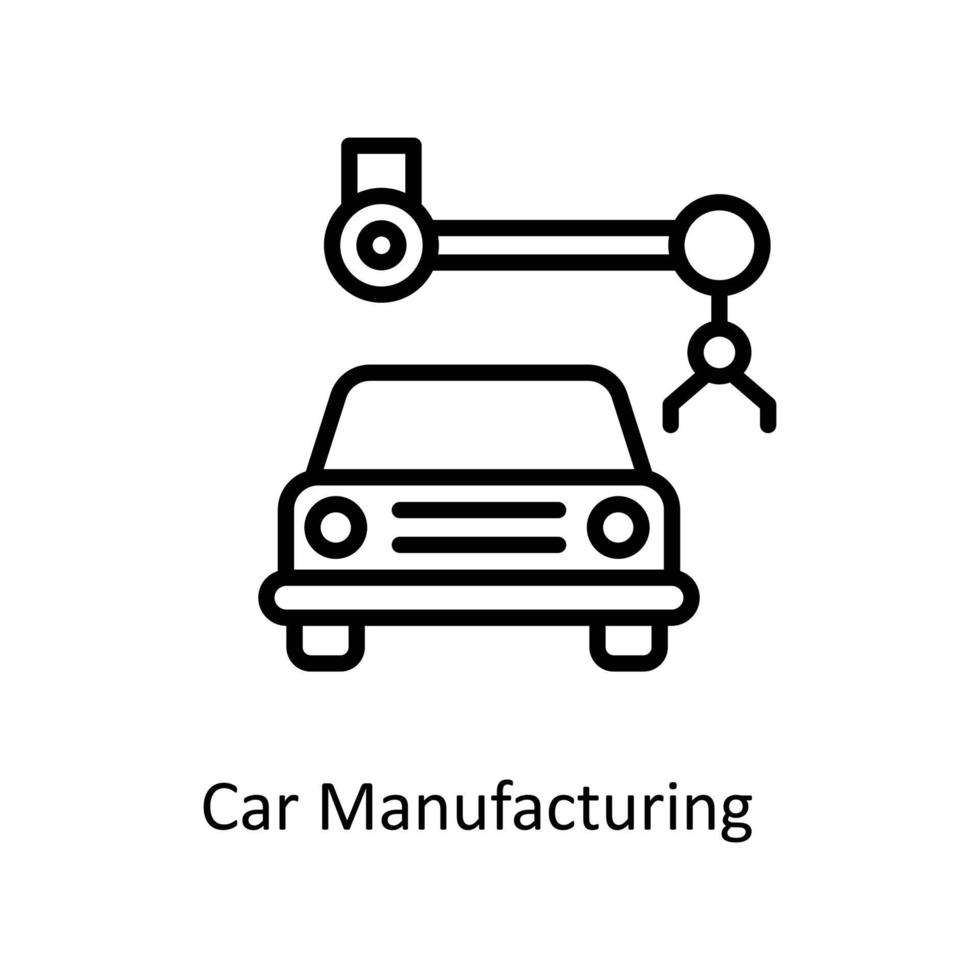 auto fabricage vector schets pictogrammen. gemakkelijk voorraad illustratie voorraad