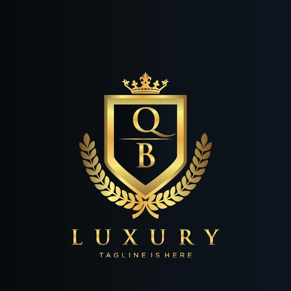 qb brief eerste met Koninklijk luxe logo sjabloon vector