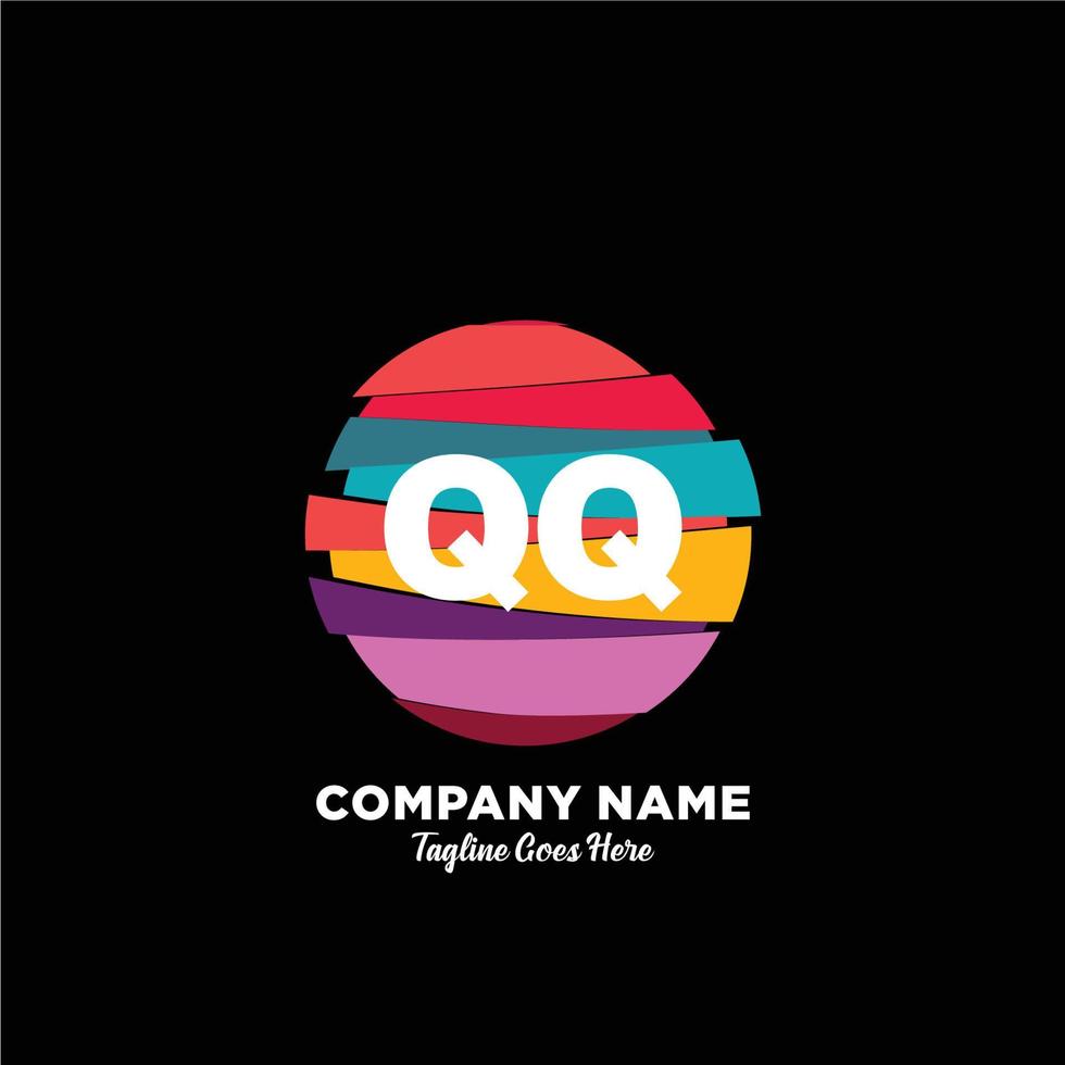 qq eerste logo met kleurrijk sjabloon vector. vector