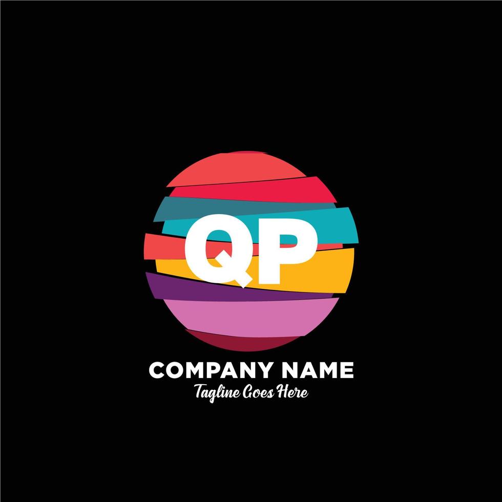 qp eerste logo met kleurrijk sjabloon vector. vector