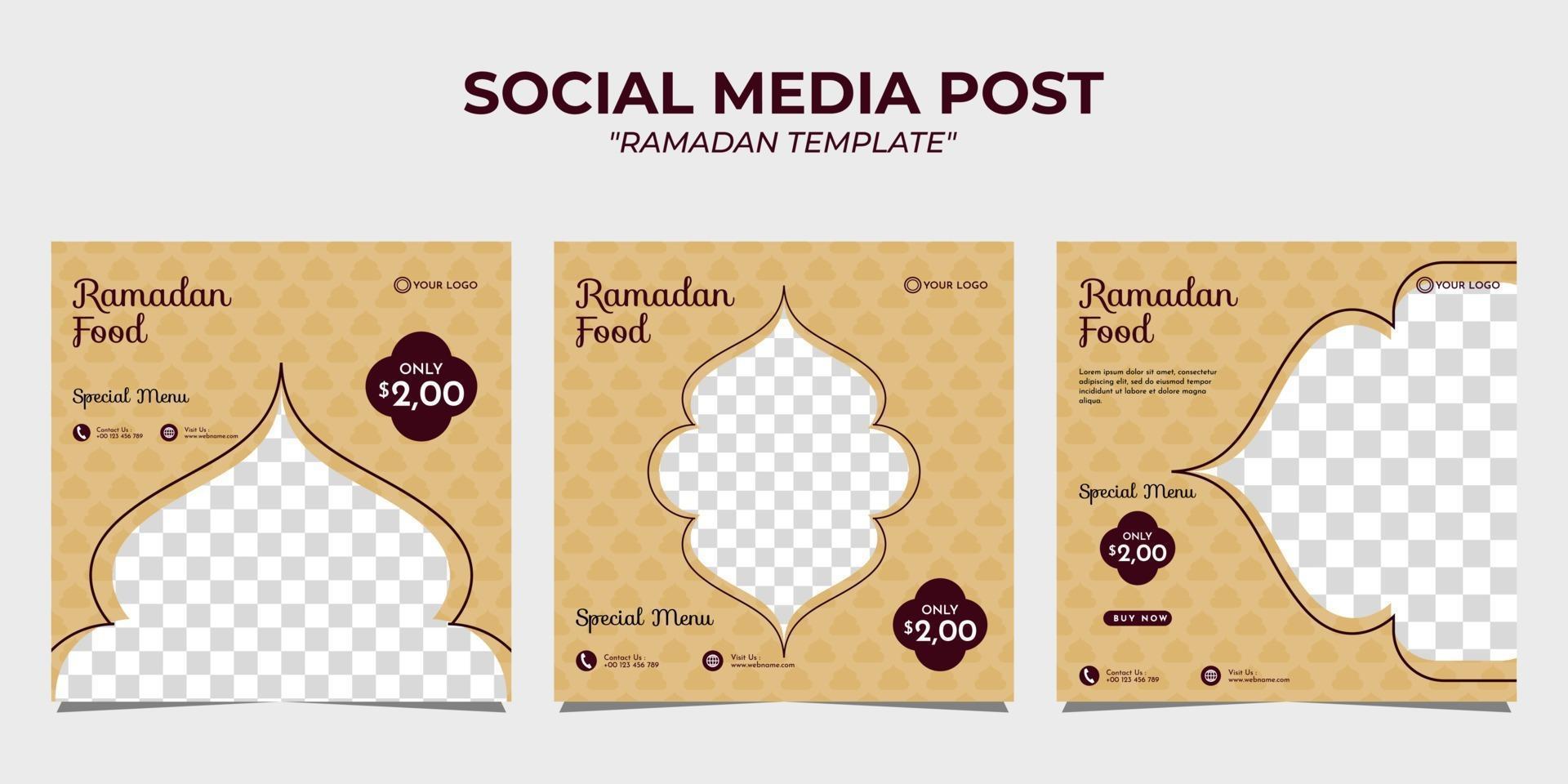 ramadan voedselverkoop sociale media plaatsen vector