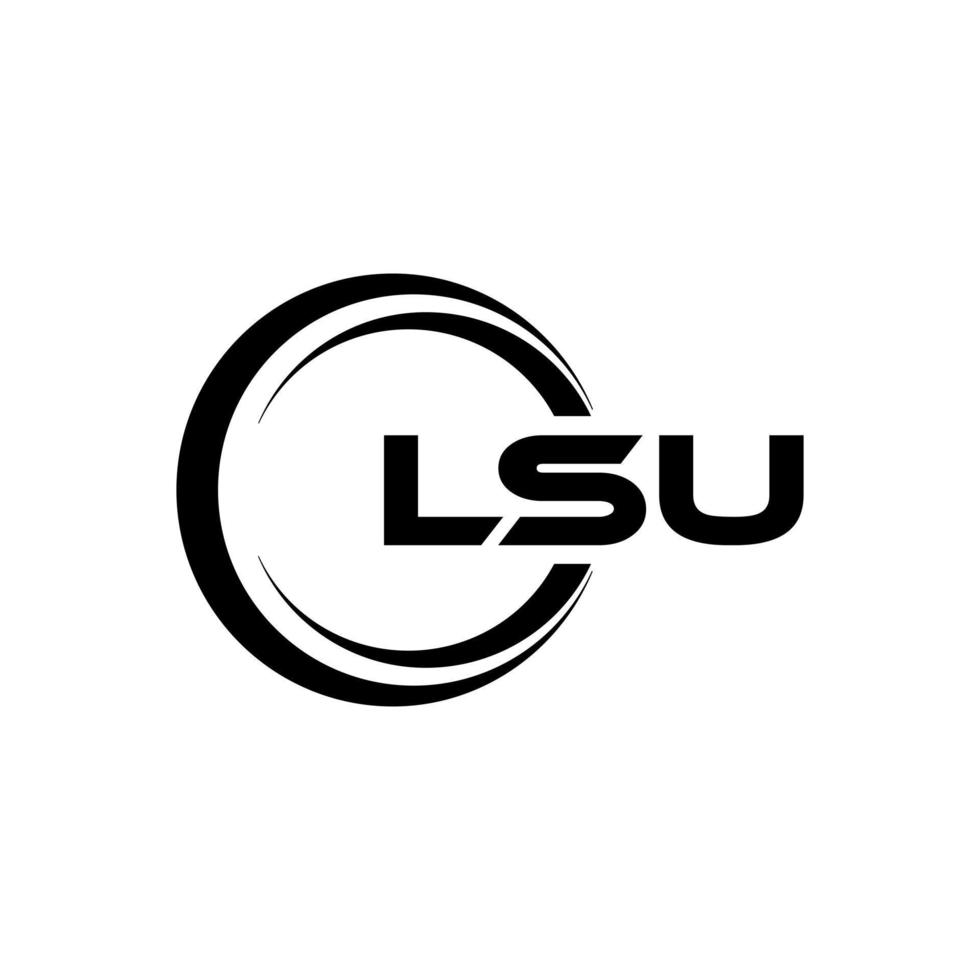 lsu brief logo ontwerp in illustratie. vector logo, schoonschrift ontwerpen voor logo, poster, uitnodiging, enz.
