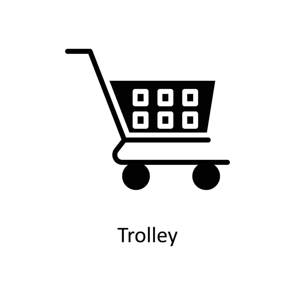 trolley vector solide pictogrammen. gemakkelijk voorraad illustratie voorraad