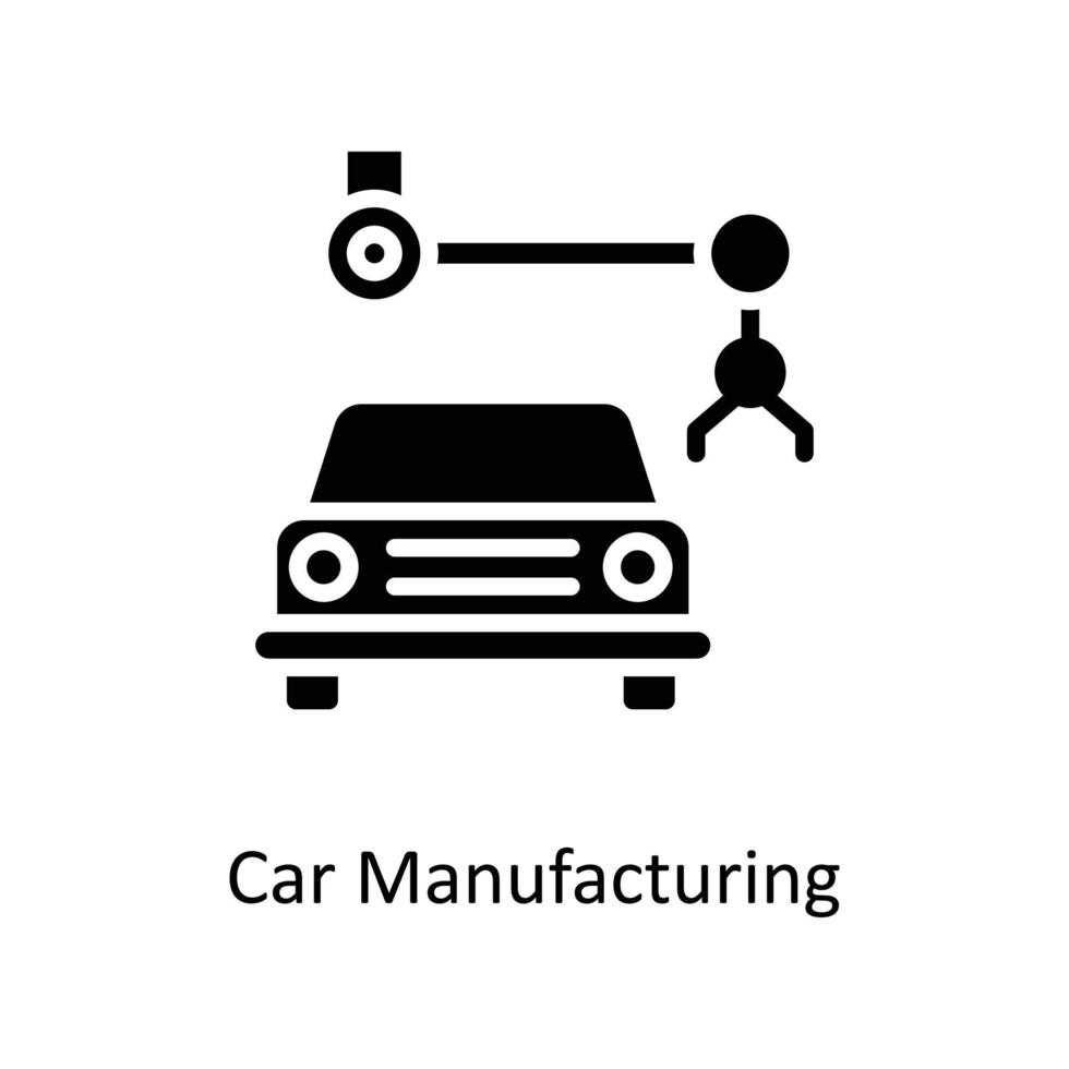 auto fabricage vector solide pictogrammen. gemakkelijk voorraad illustratie voorraad