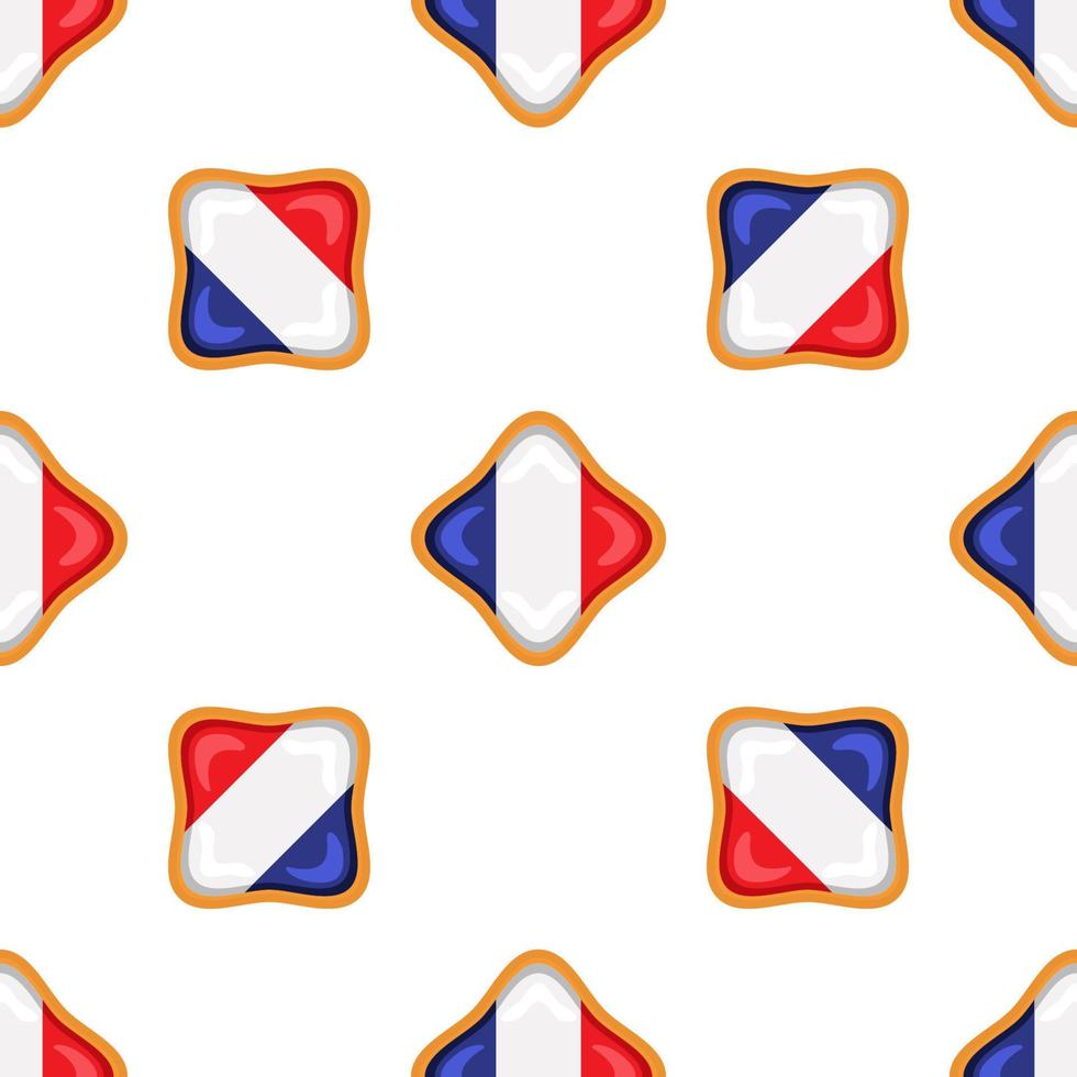 patroon koekje met vlag land Frankrijk in smakelijk biscuit vector